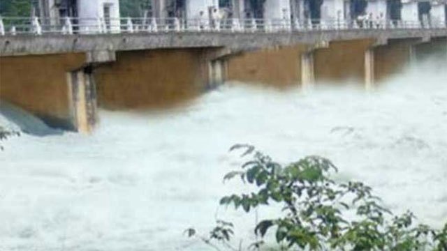 Two spill gates opened at Polgolla Dam as heavy rain raises flood risk