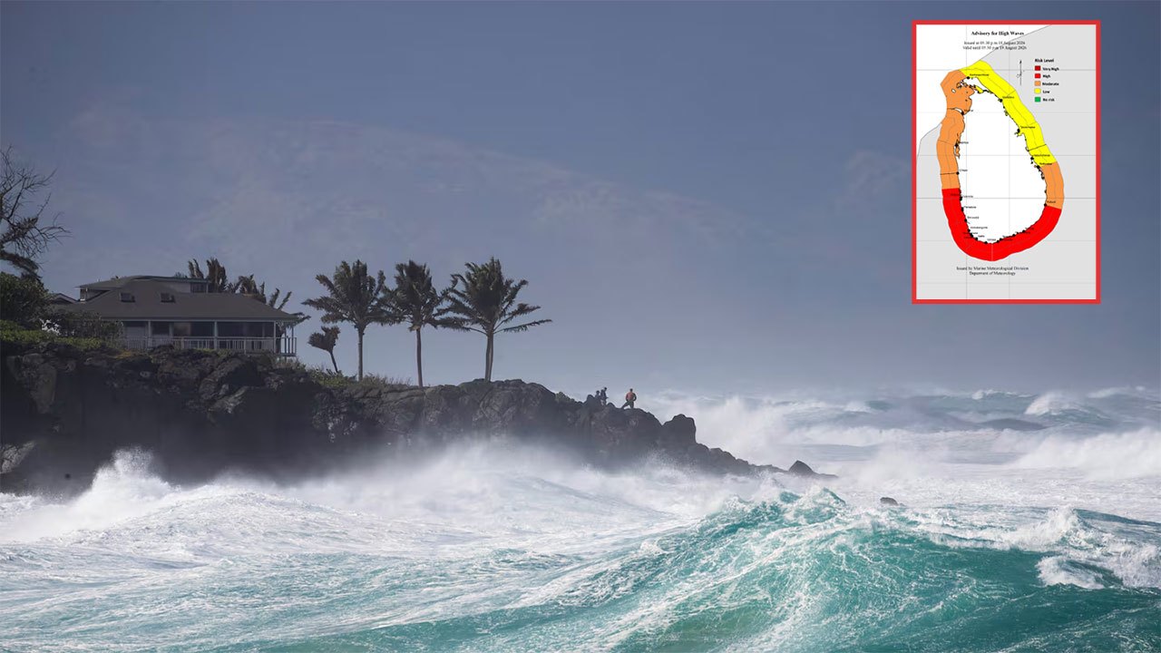 Amber advisory issued for high waves from Negombo to Pottuvil