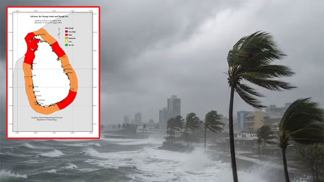 Amber advisory shifts north: strong winds off Kankesanthurai, Mannar and Trincomalee
