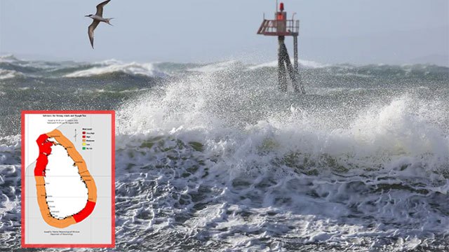 Amber advisory narrows: east coast belt dropped, wave ceiling eased to 2.5 metres