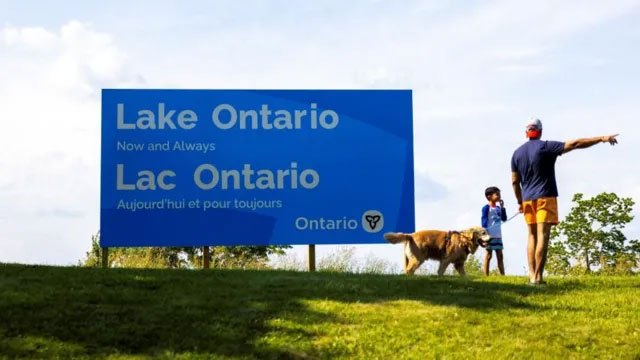 Ontario plants a 'Lake Ontario' billboard as Trump orders the lake renamed