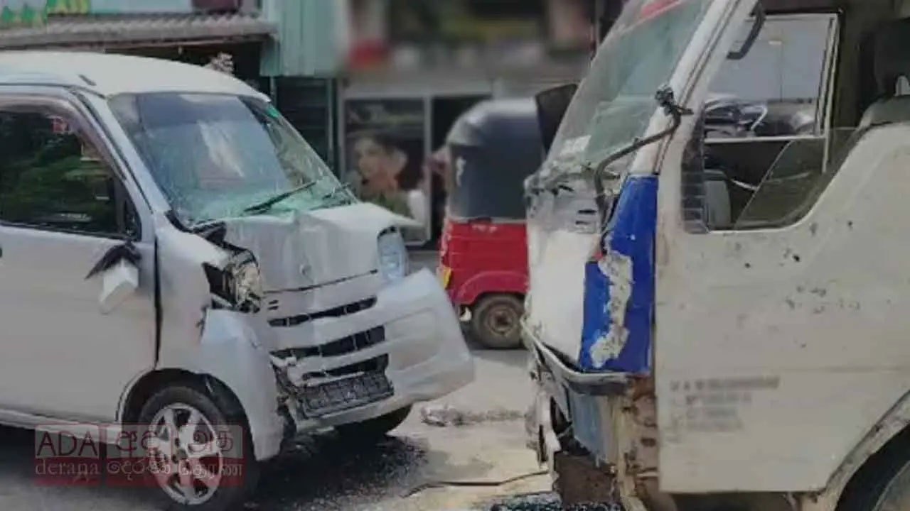 Four injured, one critically, in head-on collision at Mawanella