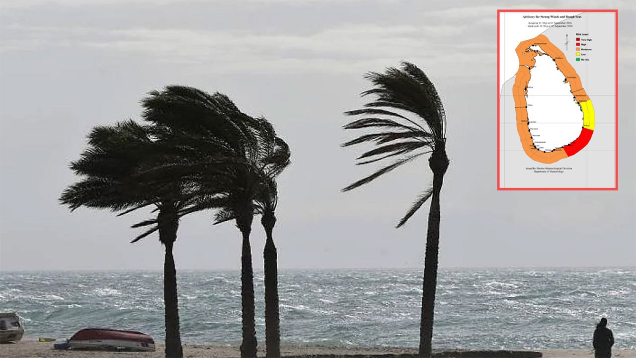Amber advisory narrows to the south-east: 50-60 kmph gusts off Hambantota to Pottuvil