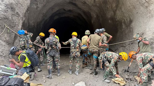 Nepal turns to controlled blasts to open flooded hydropower tunnels holding 933 workers