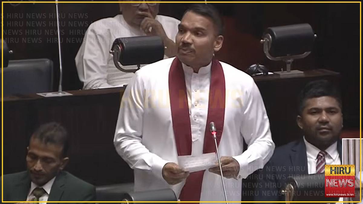 Namal Rajapaksa brought to Parliament on a prison bus, attacks government from the floor