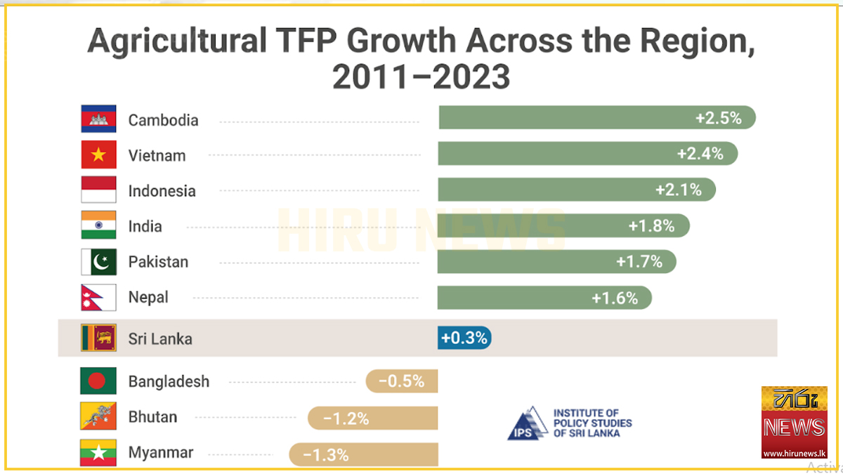 Sri Lanka's farm productivity grew 0.3% a year while the region averaged far more, IPS finds
