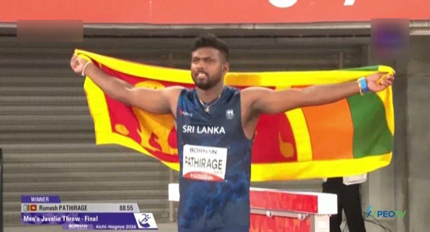 Rumesh Tharanga throws 88.55m to win Sri Lanka's first gold of the Asian Games