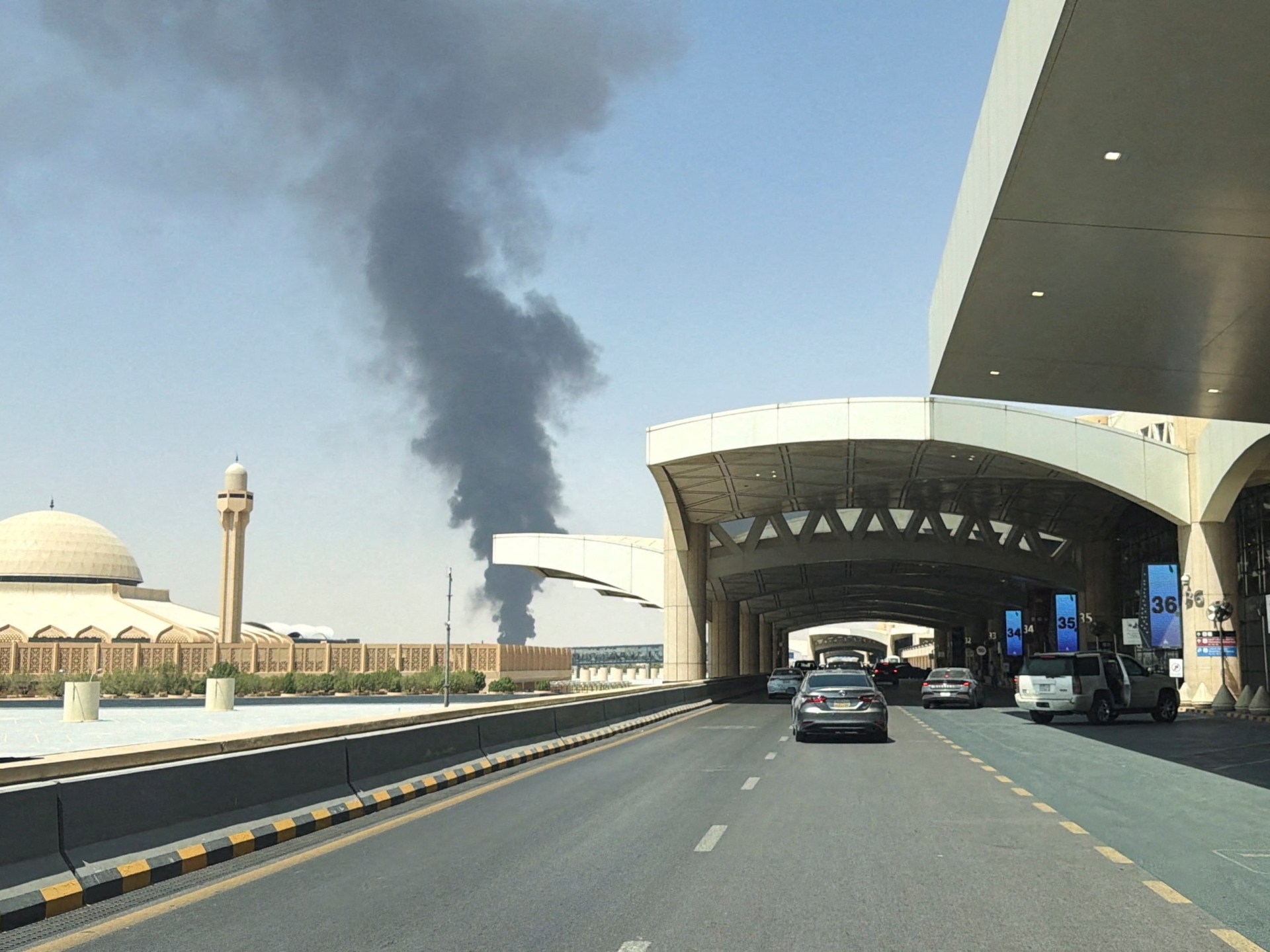 Blast wounds travellers at Riyadh airport, halting flights for a third time this week