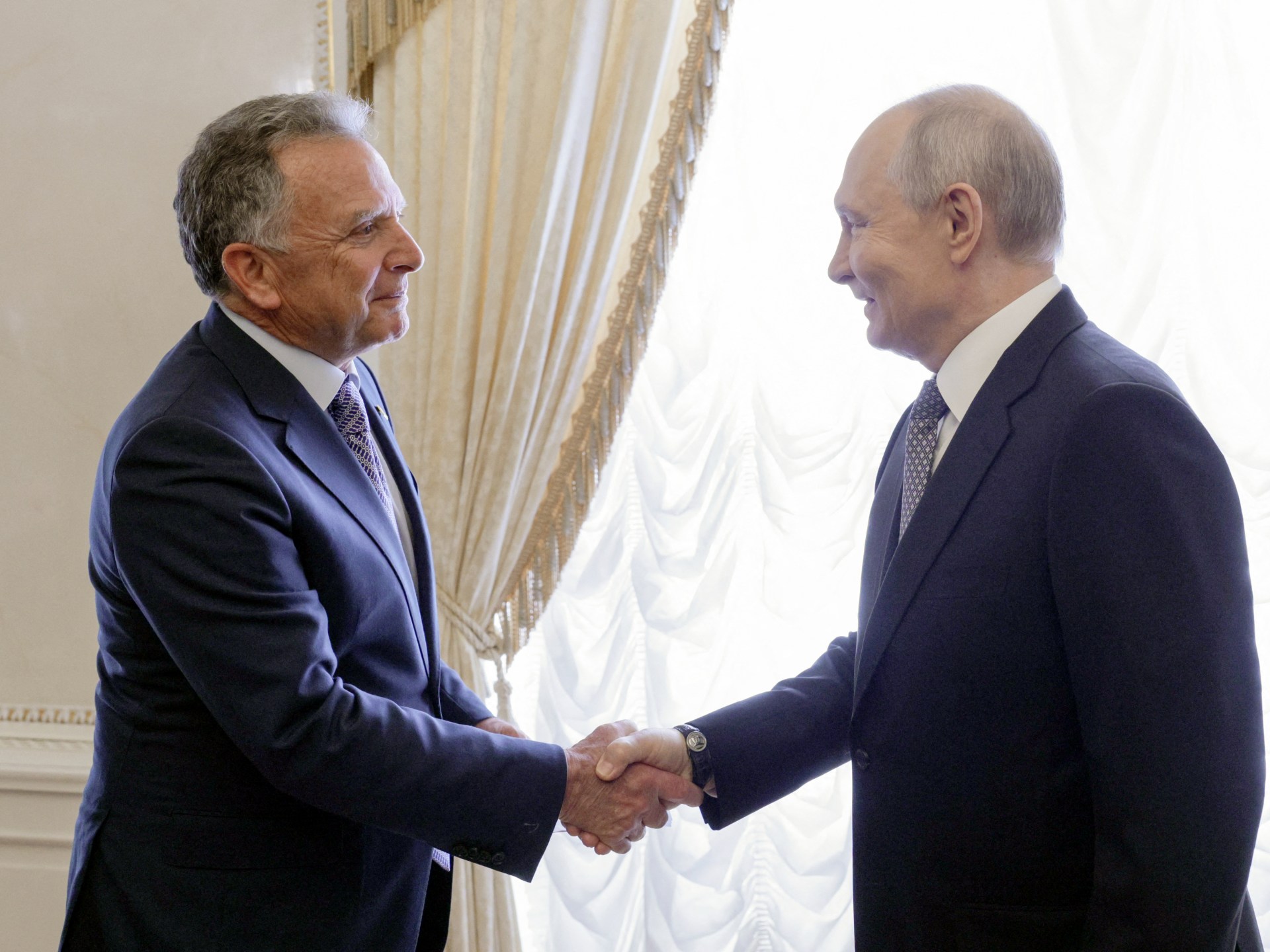 Putin agrees 'in principle' to resume three-way Ukraine talks after St Petersburg meeting