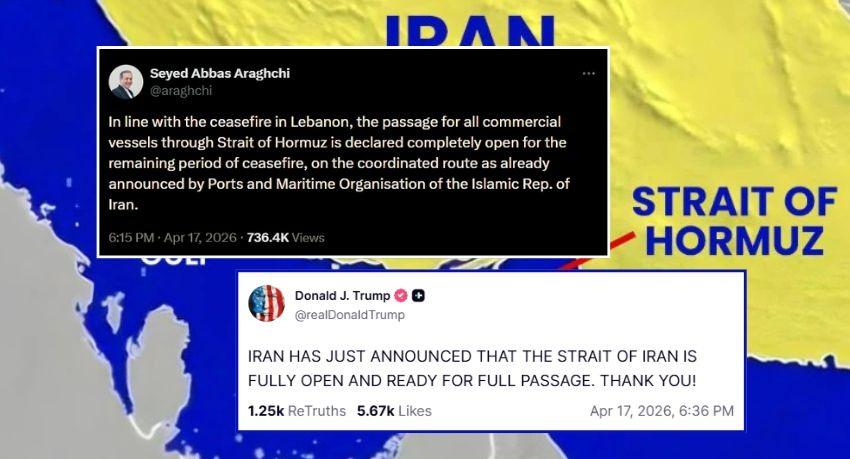 Iran Declares Strait of Hormuz 'Completely Open' for All Vessels; Oil Prices Plunge