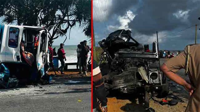 One killed, six injured in Matara defender-lorry collision