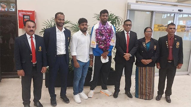 Rumesh Tharanga back in Sri Lanka after three-gold, one-silver European-Middle East swing