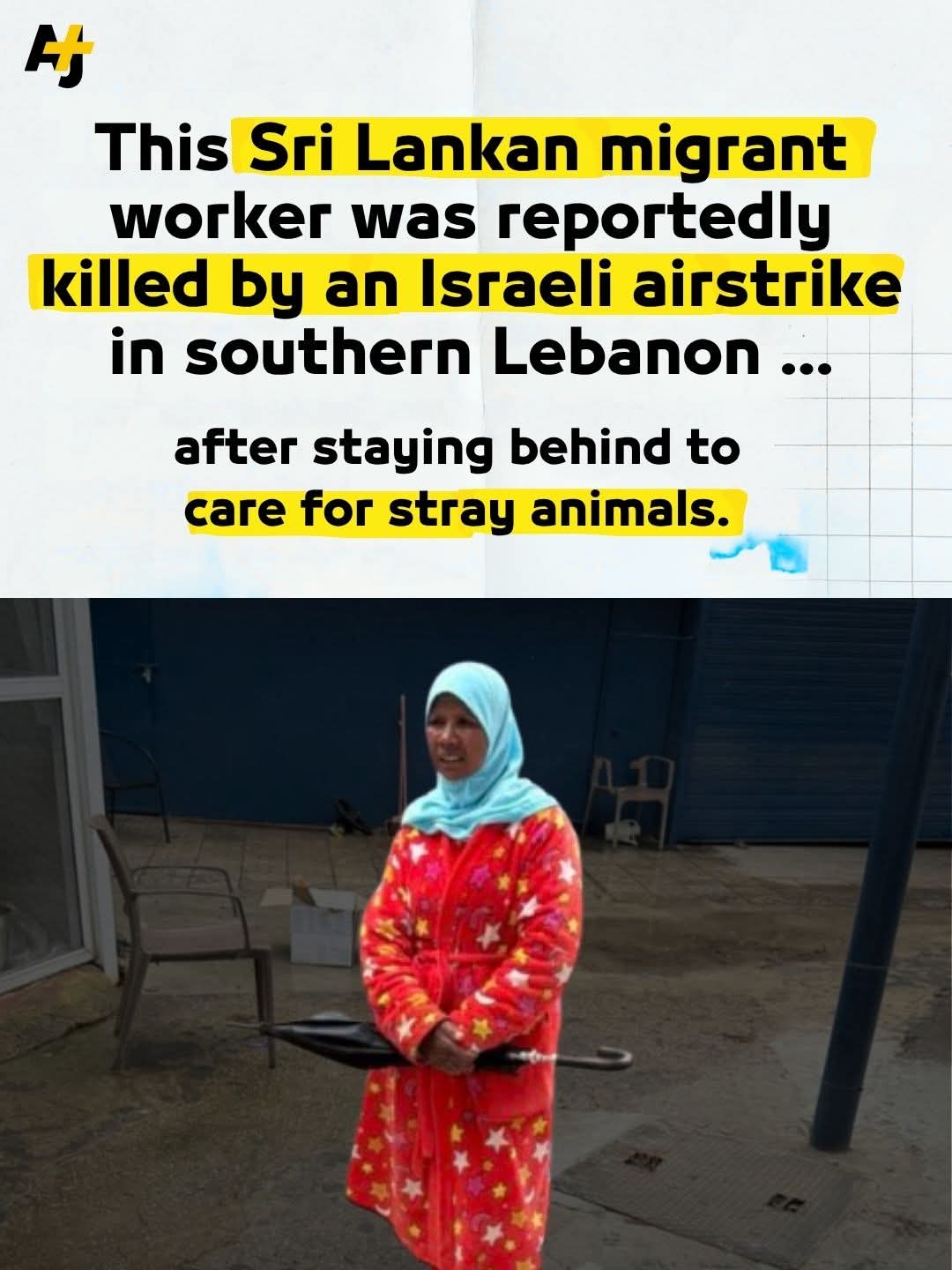 Woman known as 'Rahma' killed in Israeli airstrike on south Lebanon, embassy verifying Sri Lankan nationality