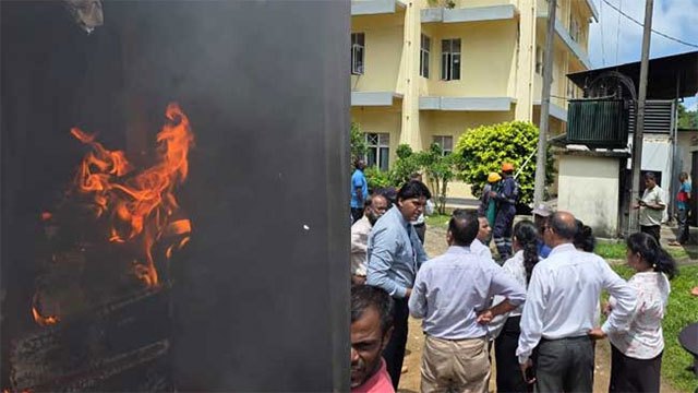 Transformer fire briefly disrupts power at Galle National Hospital cancer unit